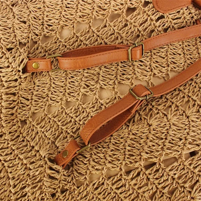 sac à dos en paille pour femmes, tissé à la main, décontracté, plage, vacances, sacs seau, sacs à dos de voyage pour femmes, mochila ж salah, rюкзак