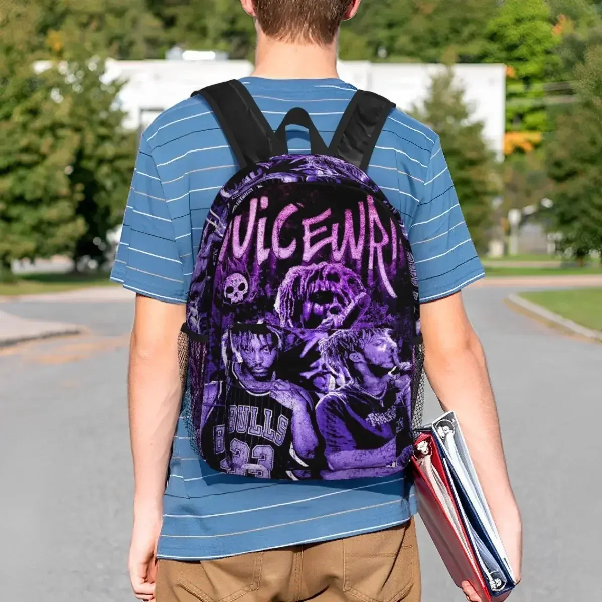 juice wrld – sac à dos pour étudiants, garçons et filles, sac d'école pour enfants, sacs à bandoulière pour ordinateur portable pour hommes et femmes