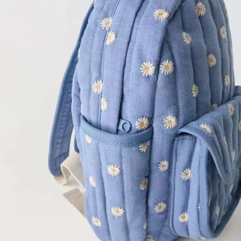 sac à dos kawaii daisy pour femme, grande capacité, tendance, populaire, sac d'école pour étudiants, bleu, sac à dos de voyage en plein air