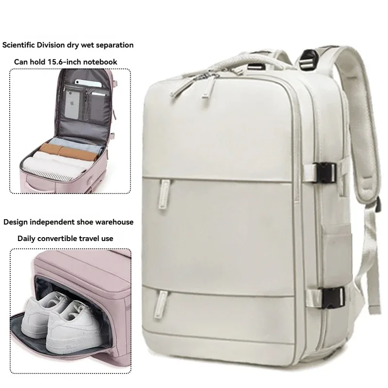sac à dos grande capacité pour femme, séparation sec/humide, sacoche pour ordinateur portable, sac à dos multifonctionnel imperméable