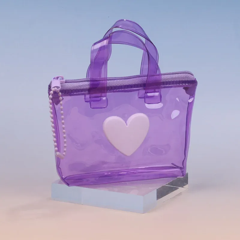 sac de rangement uni en forme de cœur, mini porte-monnaie étanche, porte-clés portable, étui pour écouteurs