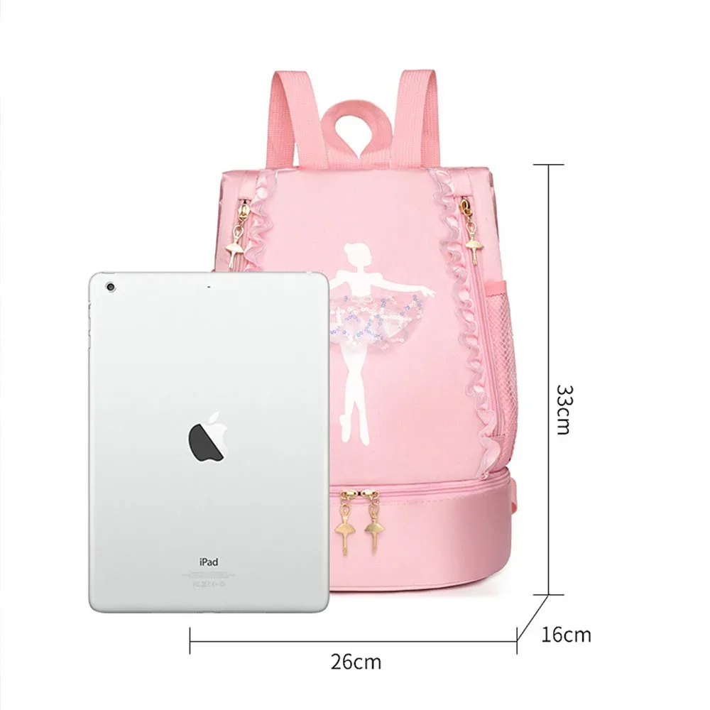 sac à dos de danse de ballet brodé personnalisé avec compartiment à chaussures séparé, sac de ballerine pour petites filles pour sac de danse pour tout-petits