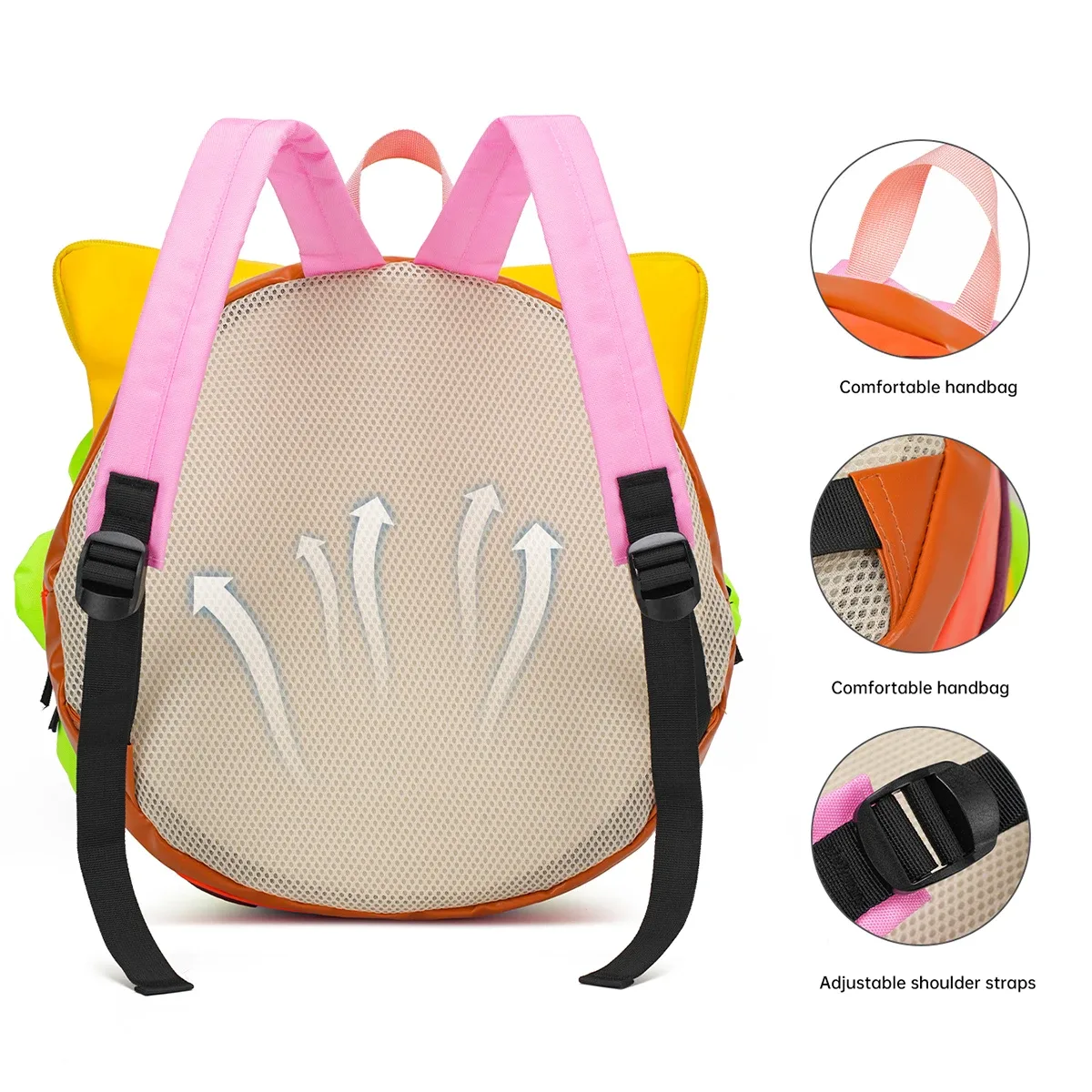 sacs à dos pour enfants, sacs à dos pour filles de l'école primaire, sacs à dos pour collégiennes, sacs à dos d'anniversaire en forme de hamburger, sacs à dos mignons et esthétiques pour lycéennes
