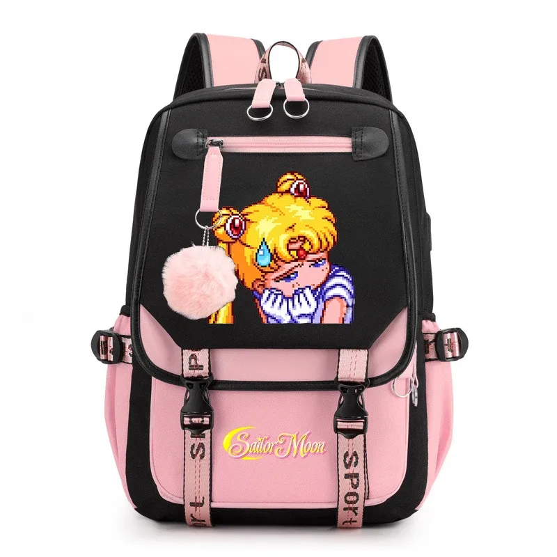 sac à dos décontracté sailor moon pour adolescentes, sac à dos scolaire pour étudiantes