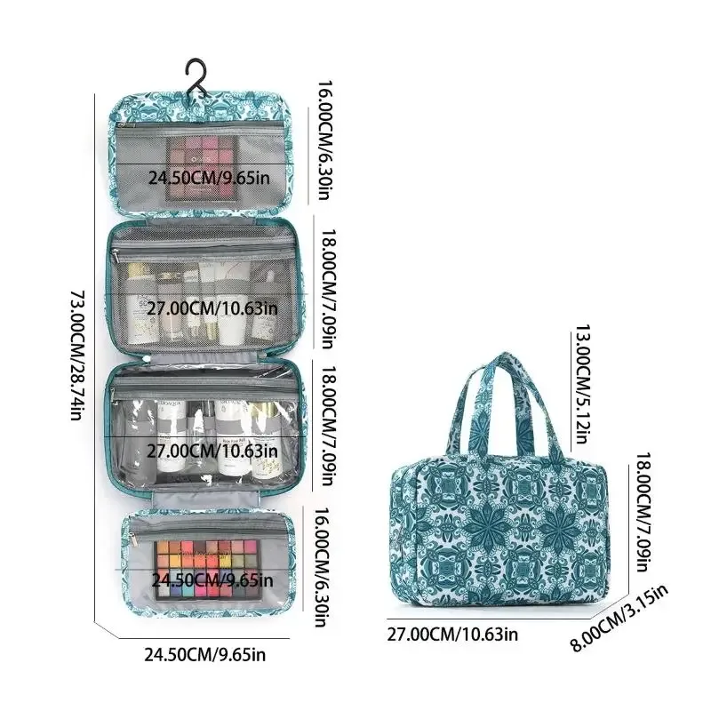 trousse de toilette suspendue pliable grande capacité pour hommes et femmes – kit de voyage polyvalent pour la maison, l'extérieur et les affaires