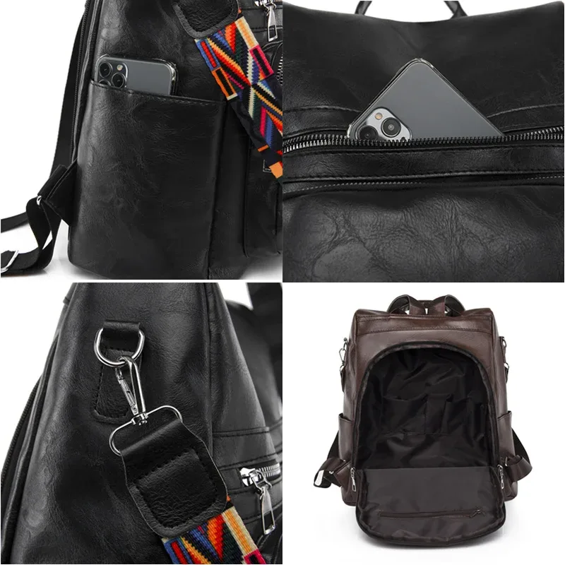 sacs à dos en cuir solide pour documents pour femmes, sacs initiés par la femme, sac d'école pour filles, sac à dos de voyage pour dames, sac à dos, haute qualité