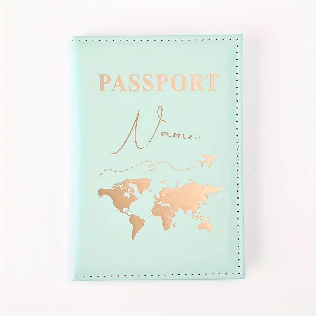 porte-passeport personnalisé - nom/texte personnalisé avec design carte du monde, organisateur de voyage à ouverture facile pour passeport