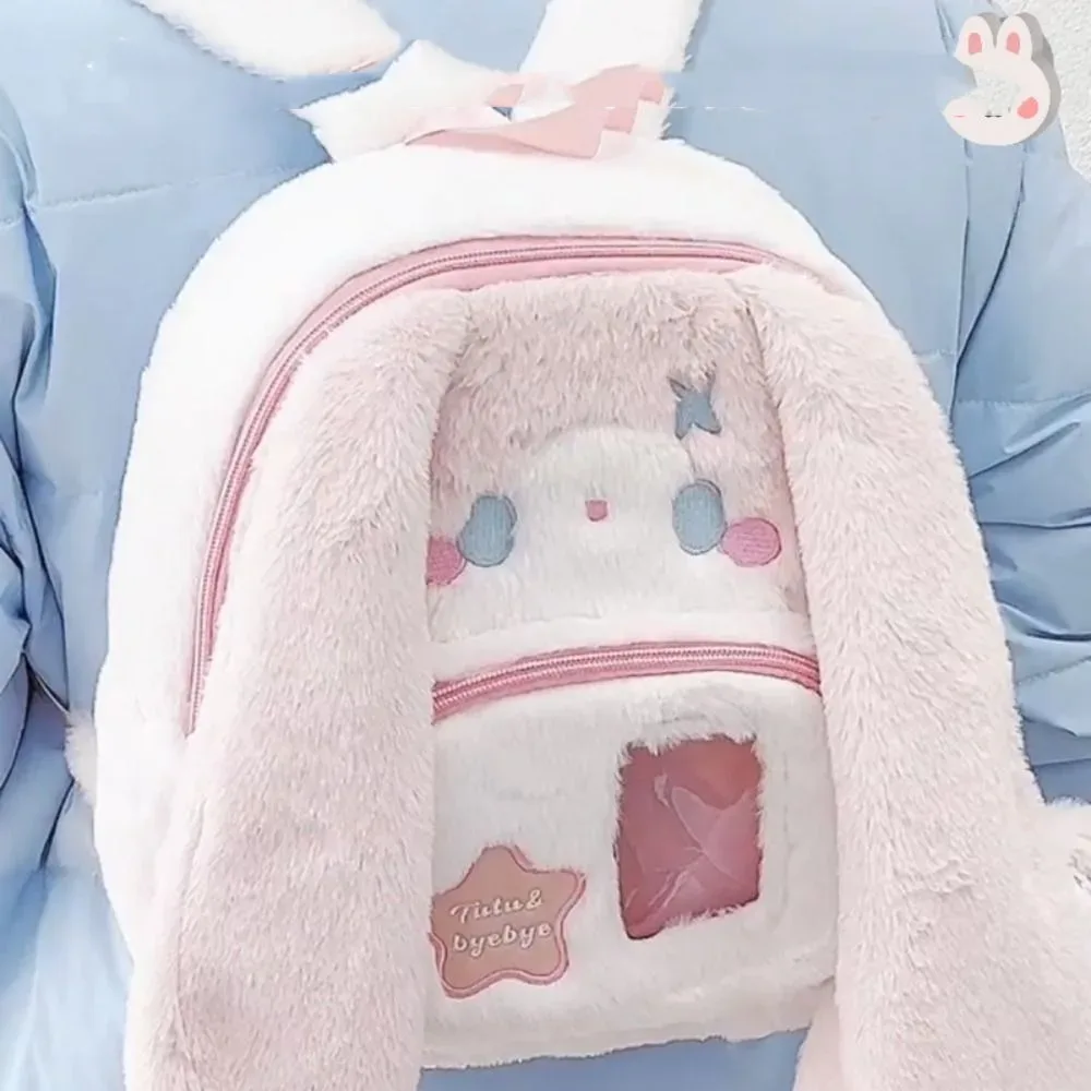 sac à dos chat mignon pour femmes, peluche moelleuse kawaii, petit dessin animé idole, pochette pour carte pho