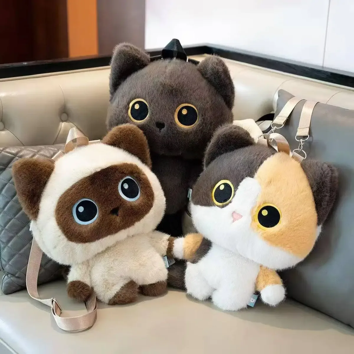 nouveau sac à dos en peluche chat mignon kawaii, sac à dos léger pour femme, sac à bandoulière tendance pour voyage en plein air, sac à dos léger pour étudiant