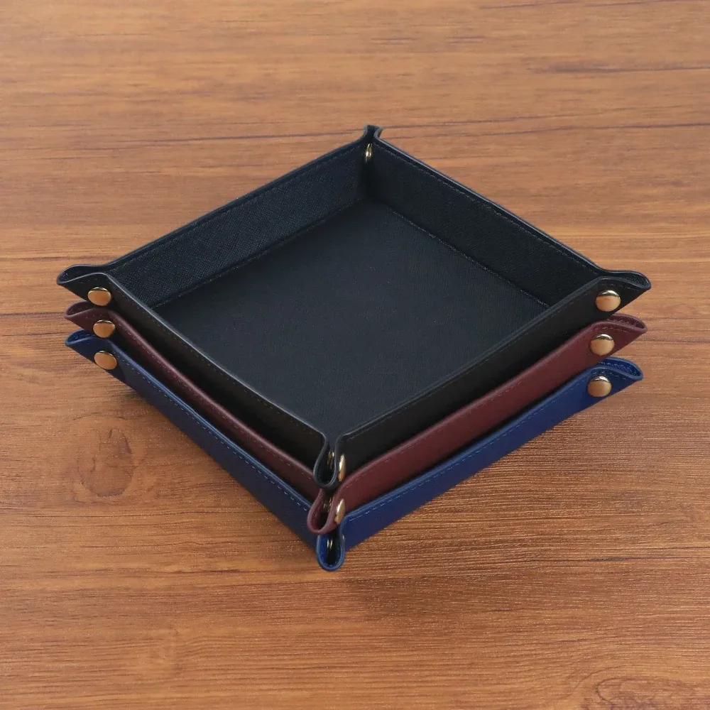 ensemble de boîtes de rangement en cuir pu personnalisables, organiseur de rangement pour la maison, clés, cosmétiques, bijoux, plateau de rangement de petite taille