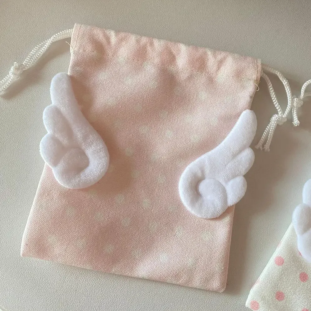 ins – sac de rangement ailes d'ange étoile, sac de rangement portable à la mode, sac à cosmétiques à cordon de serrage, fourre-tout de voyage, pochette en toile