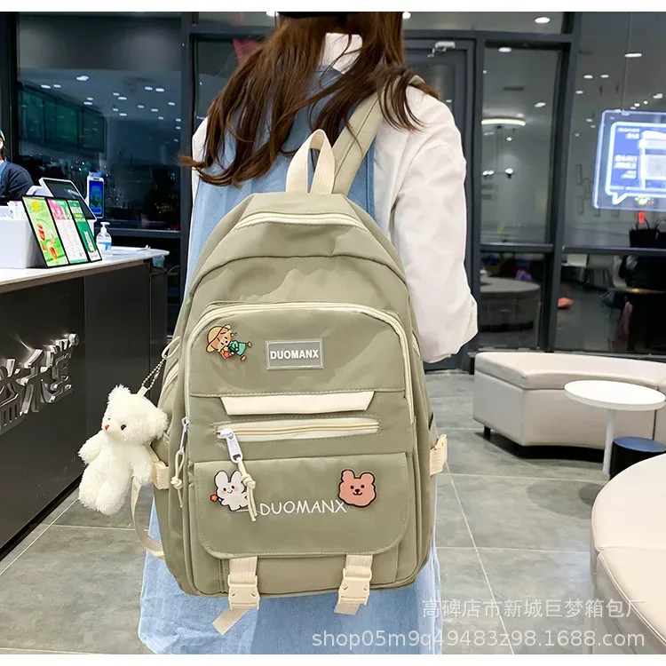 sac à dos simple grande capacité pour lycéens, sac à double bandoulière pour collégiens, petit public du collège, école primaire