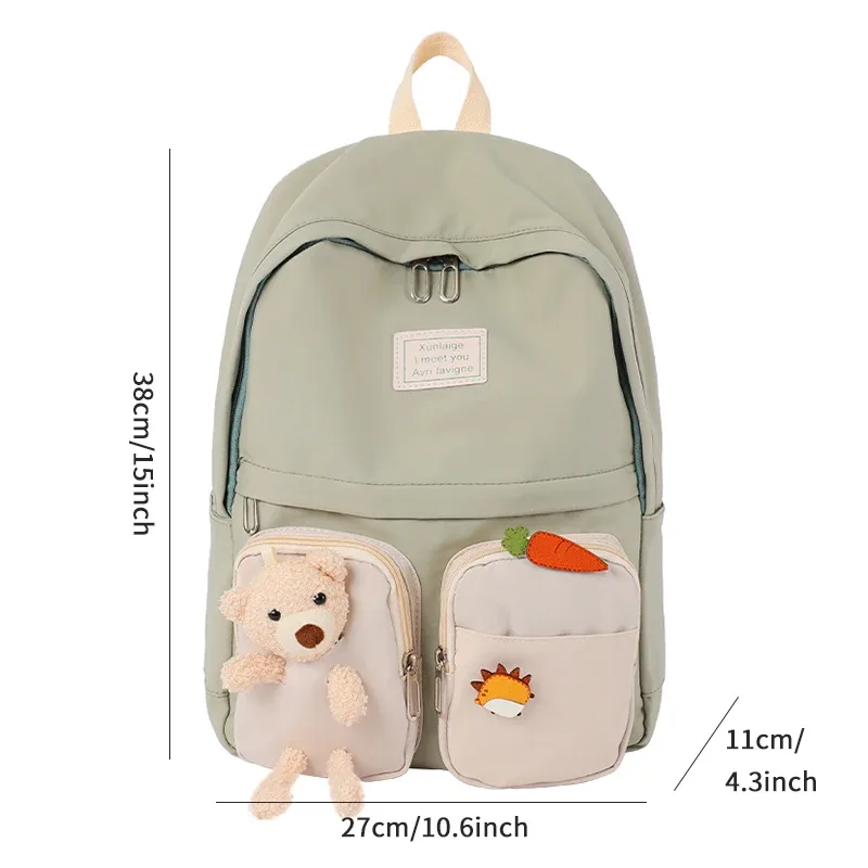 tinyat kawaii bear sac à dos 15.6 pouces grande capacité adolescents pour femmes sac d'école léger sac à dos pour ordinateur portable sangle réglable mignon