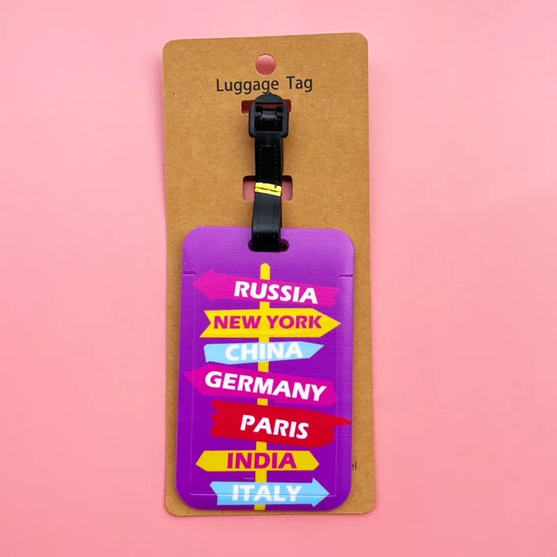 étiquettes de bagage de voyage portables, porte-adresse d'identification de valise, étiquettes d'embarquement de bagages, marque-repère, 5 couleurs