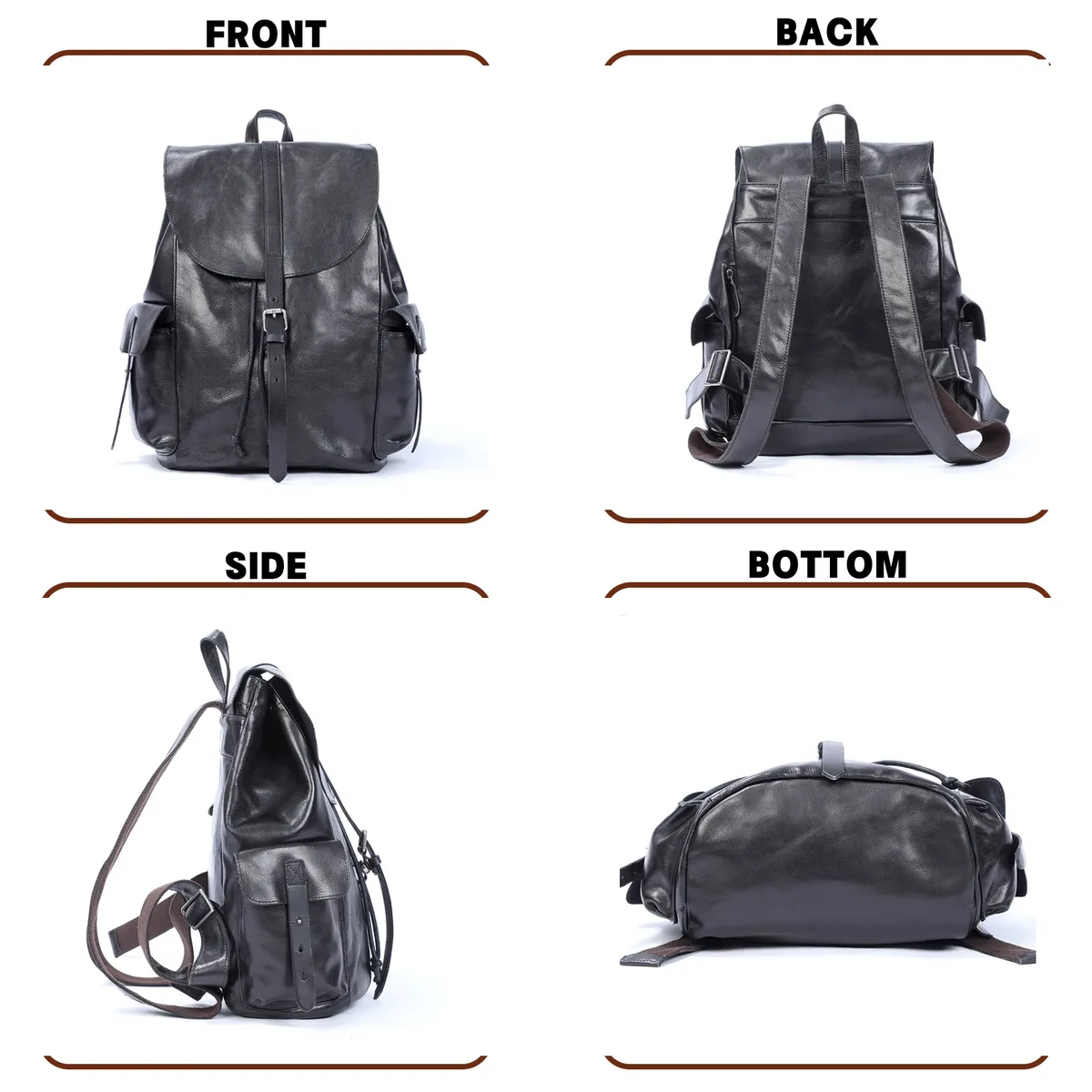 sac à dos décontracté en cuir véritable pour hommes, sacoche pour ordinateur portable, sac de voyage en cuir de vache de première qualité, style preppy à la mode
