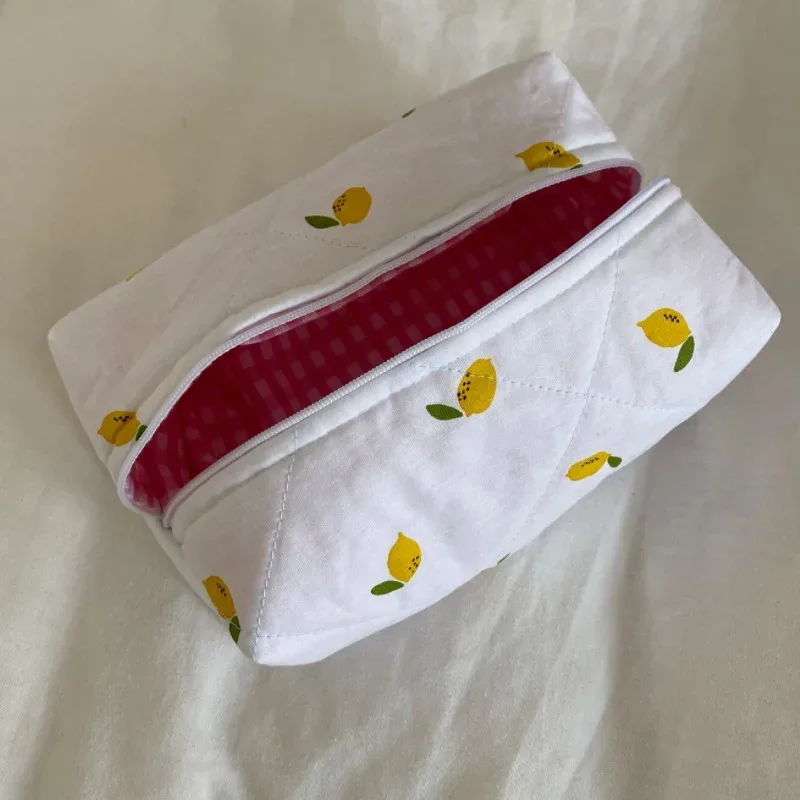 sac à cosmétiques pour femmes, sac de transport de voyage, trousse de maquillage à fraises coréenne, organisateur floral de style girly doux, sac à cosmétiques à la mode