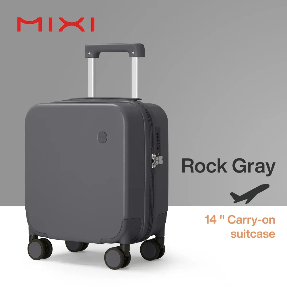 mixi 14 pouces sous le siège bagage à main léger mini valise pc petits enfants sac tsa serrure voyage costume étui spinner roues