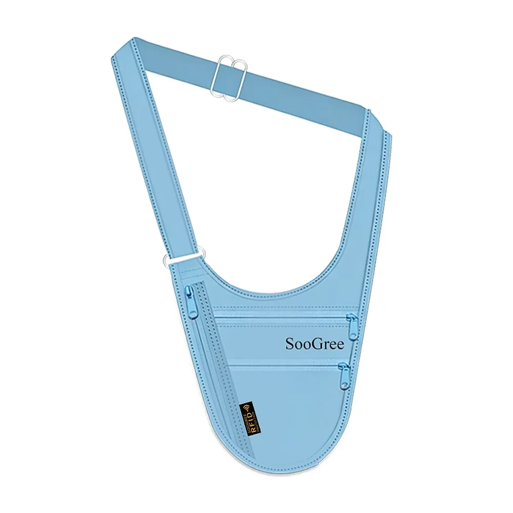 soogree pochette de voyage antivol avec blocage rfid, sac à bandoulière de sécurité caché, porte-passeport, porte-cartes, porte-téléphone, portefeuille pour hommes et femmes