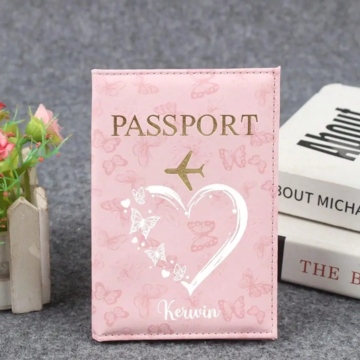 porte-passeport personnalisé avec un motif papillon, un organiseur de documents de voyage et un porte-cartes adapté aux hommes et aux femmes