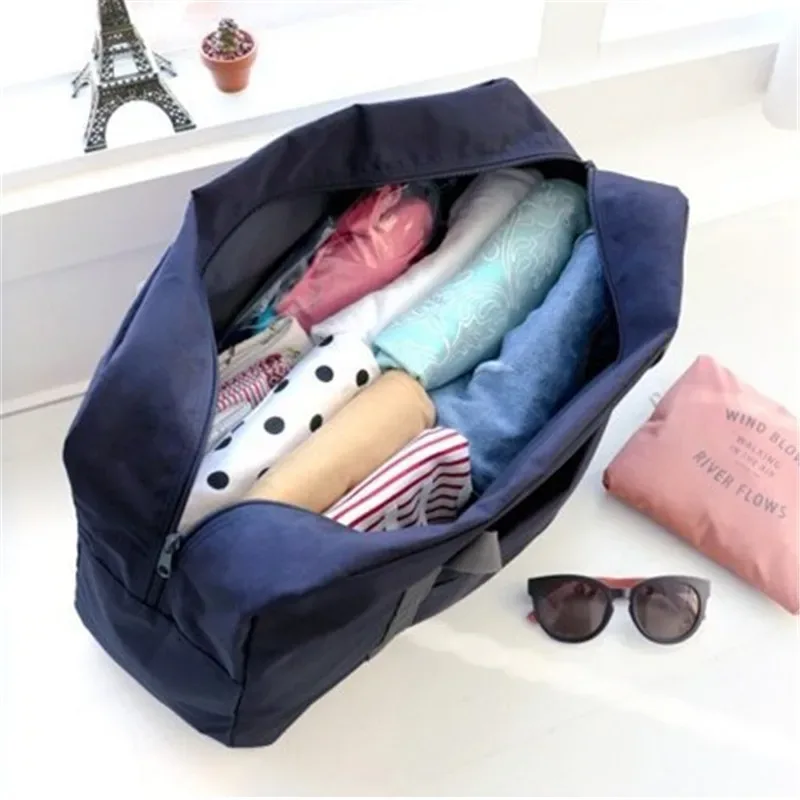 sac de voyage pliable de grande capacité, sac à main avec bandoulière, sac de rangement multifonctionnel anti-poussière