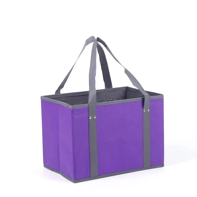 boîte de rangement pliable en tissu non tissé, organisateur à poignées pour la maison/voyage/shopping, conteneur portable pliable pour vêtements