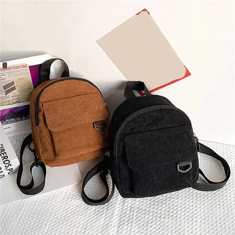 mini sac à dos pour femmes, sac à dos de petite taille en velours côtelé de couleur unie sac à dos simple et décontracté pour étudiants, idéal pour les voyages, nouveauté 2026