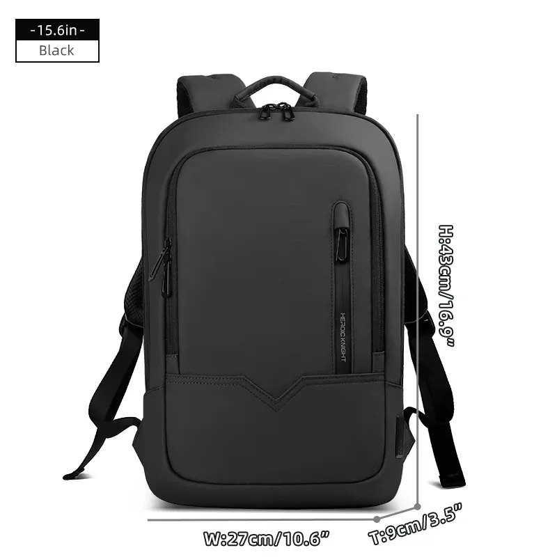 hk – sac à dos de haute qualité pour ordinateur portable de 15.6 pouces, sac à dos de voyage léger en tissu oxford imperméable pour hommes d'affaires