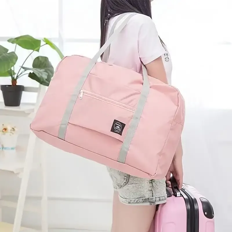 sac de voyage pliable en nylon de grande capacité, sac à main léger et multifonctionnel pour le week-end en avion
