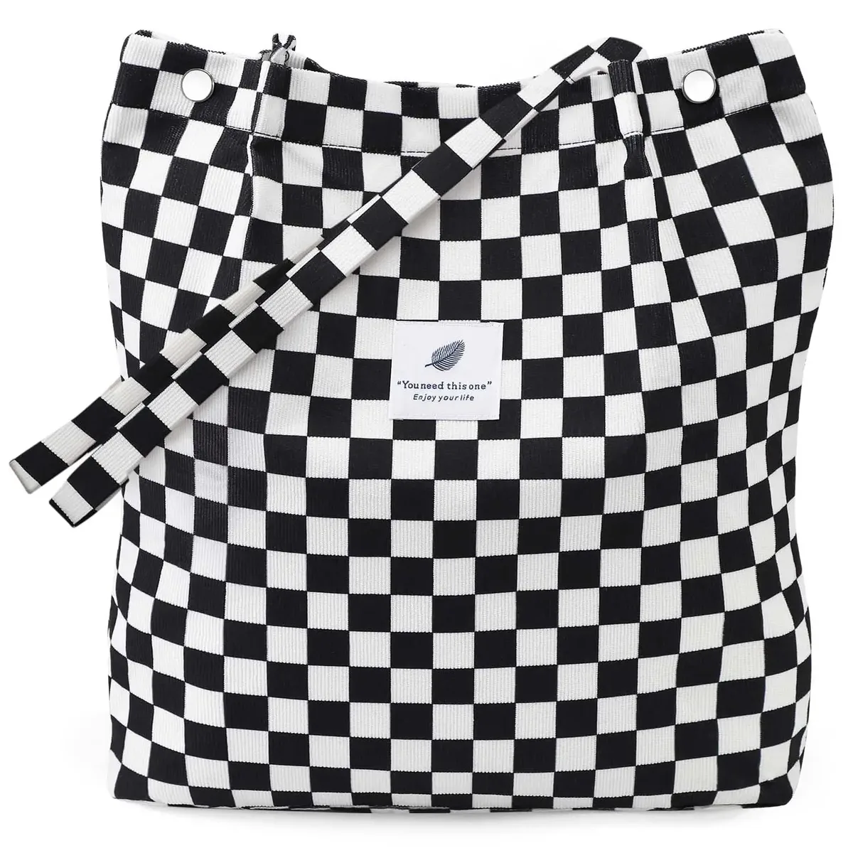 sac fourre-tout en velours côtelé, fourre-tout mignon pour femmes, sac à bandoulière avec poche intérieure pour le travail, la plage, les voyages et le shopping, l'épicerie