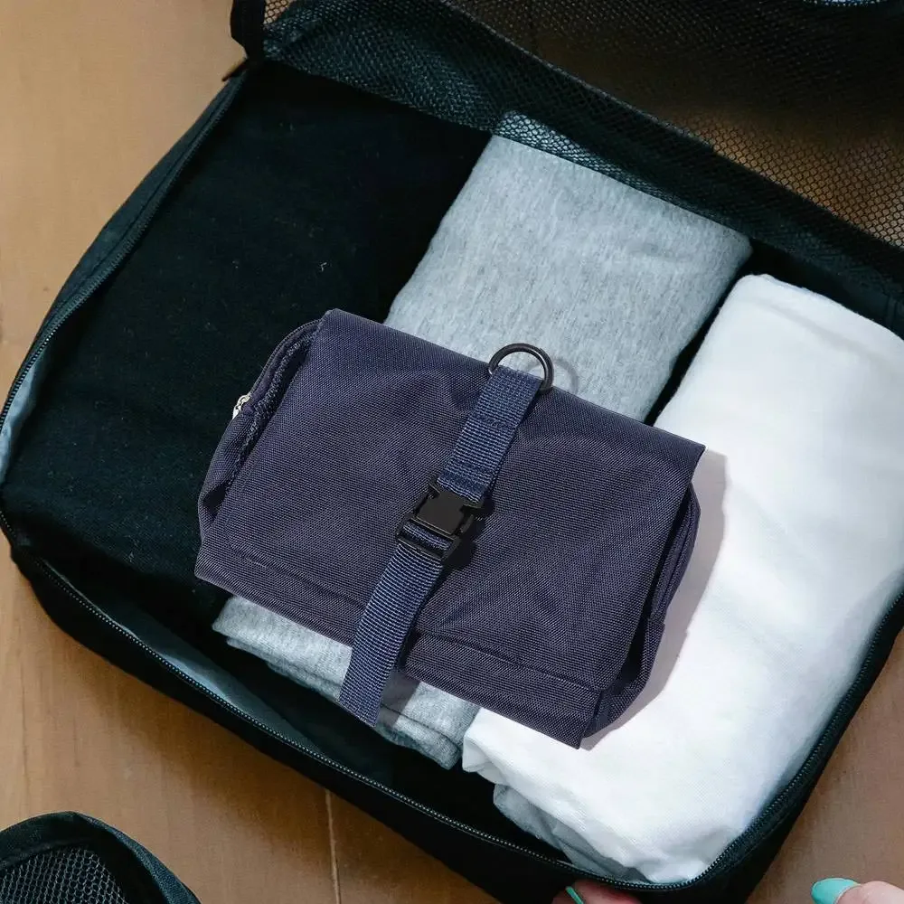 sac de toilette pliable de style japonais avec crochet, sac de rangement pour articles de toilette, sac de rangement pour articles de toilette à suspendre, grande capacité, sac cosmétique pour hommes