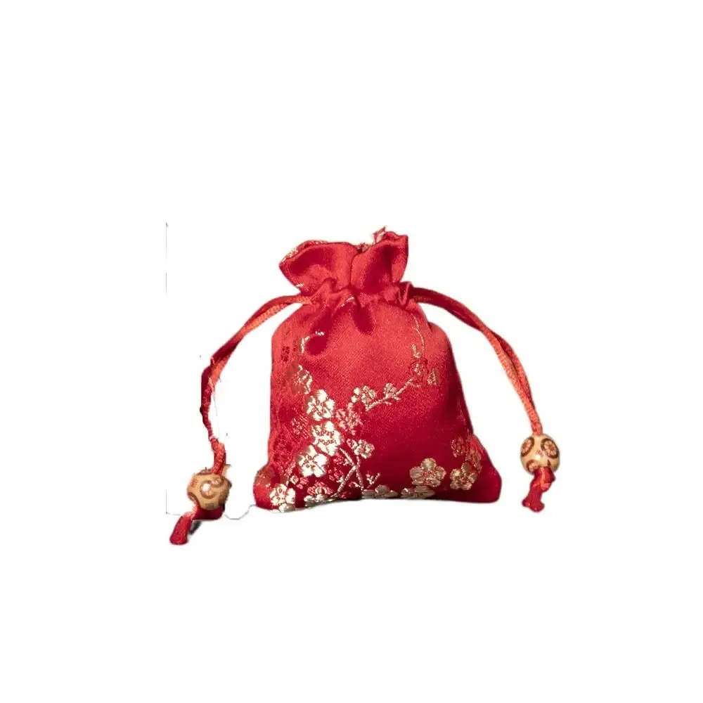 sac de rangement rétro en satin pour femmes, sachet de fleurs brodées, sac de bonbons, cravate, sac d'emballage de bijoux, fête