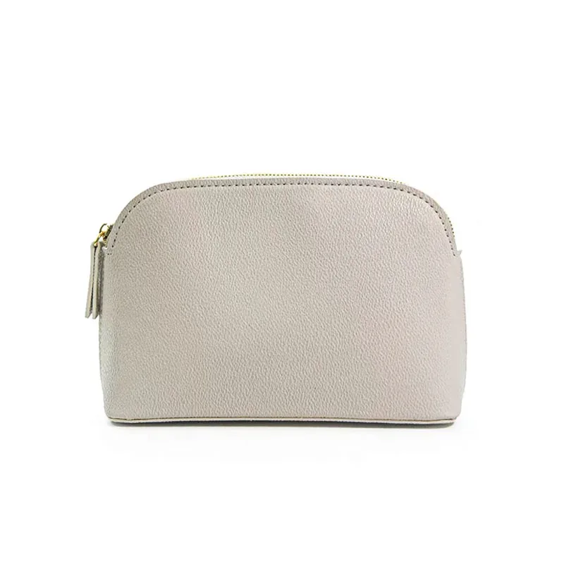 sac de rangement de cosmétiques en cuir pu avec lettres personnalisées, sac de maquillage de couleur unie d'atmosphère simple classique, sac de lavage avancé à fermeture éclair