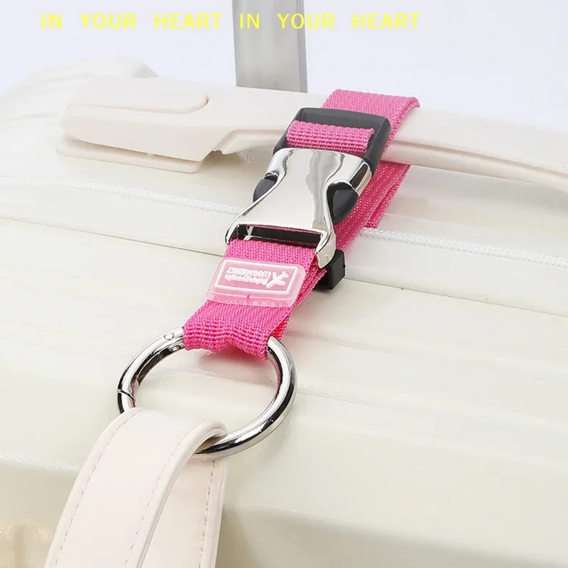 sangles de bagage en nylon réglables avec clip à ressort métallique pour valises et sacs de cabine, 1 pièce