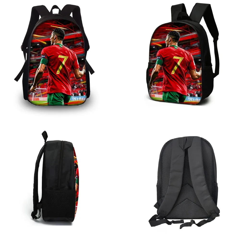 ensemble de 3 sacs à dos à motif étoile de football cr7 – sac à dos décontracté de grande capacité avec pochette et sac fourre-tout assortis, parfait pour le quotidien