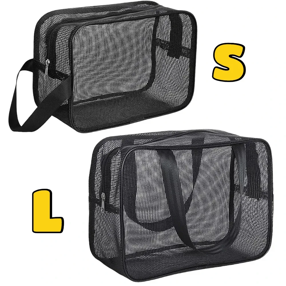 sac de douche en maille, grande capacité, organisateur de toilette pour voyage, sac suspendu à séchage rapide avec fermeture éclair pour cosmétiques et gym