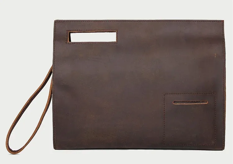 maheu porte-documents en cuir sac de fichiers pochette de documents en cuir véritable en vedette sac à main de fichier a4 en cuir de cheval fou affaires formelles
