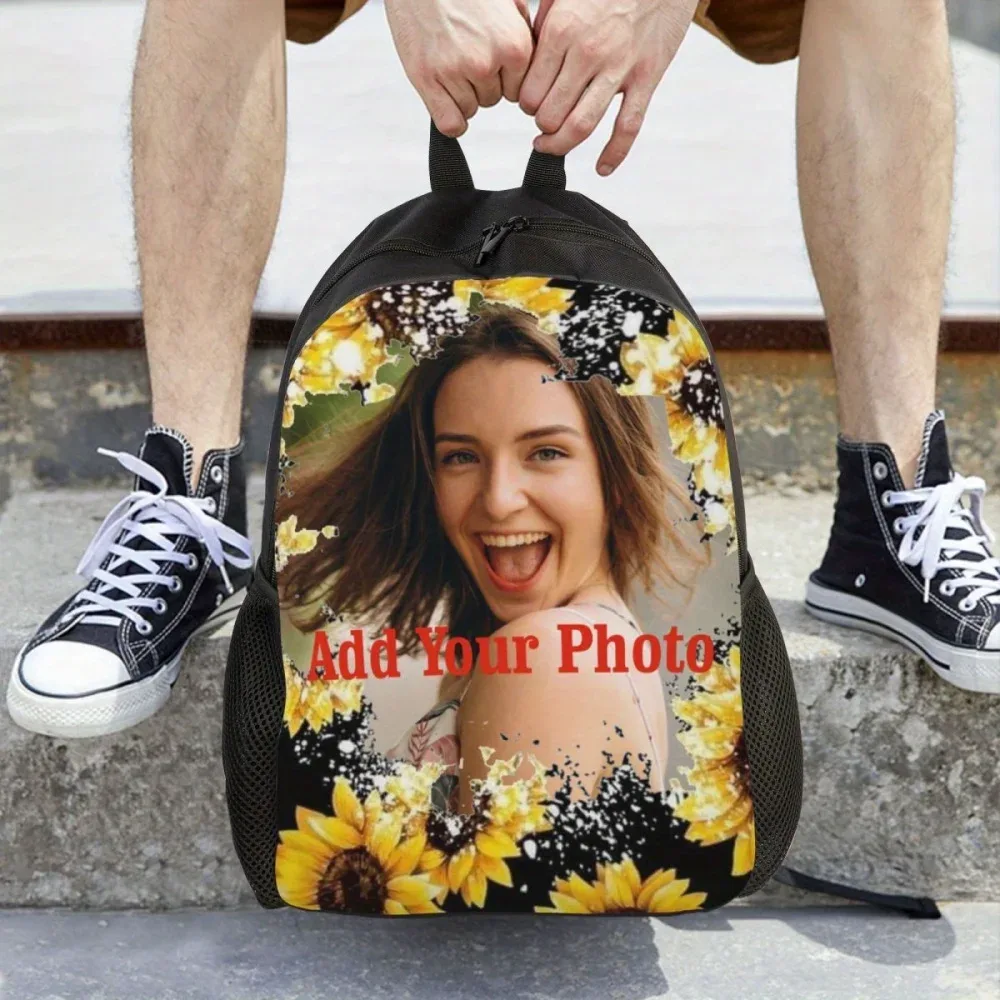 sac à dos personnalisé avec photo, sac à dos imprimé avec votre propre image, sac à dos décontracté pour l'école et les voyages, sac à dos photo personnalisé, cadeau