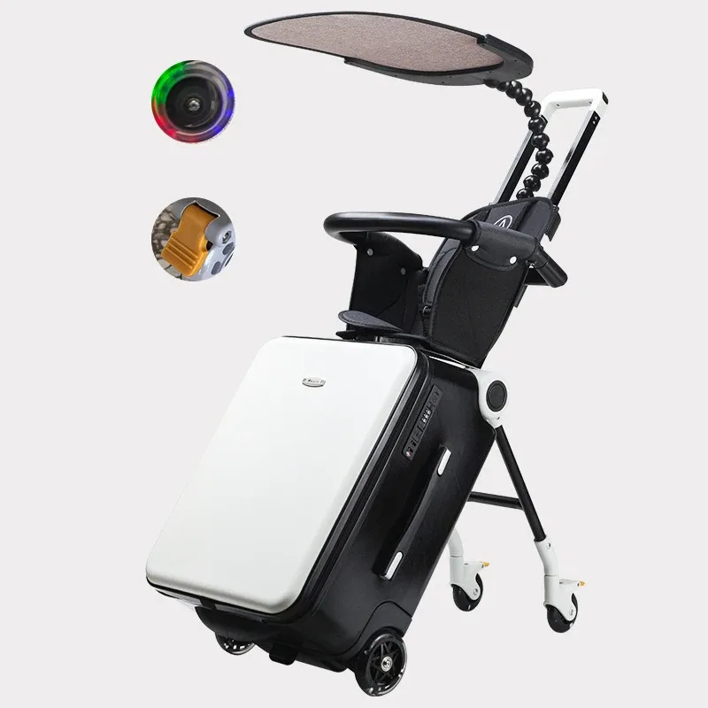 voyager en style avec de grandes valises avec une conception de siège enfant et des roues spinner, un bagage roulant extensible de 20 pouces