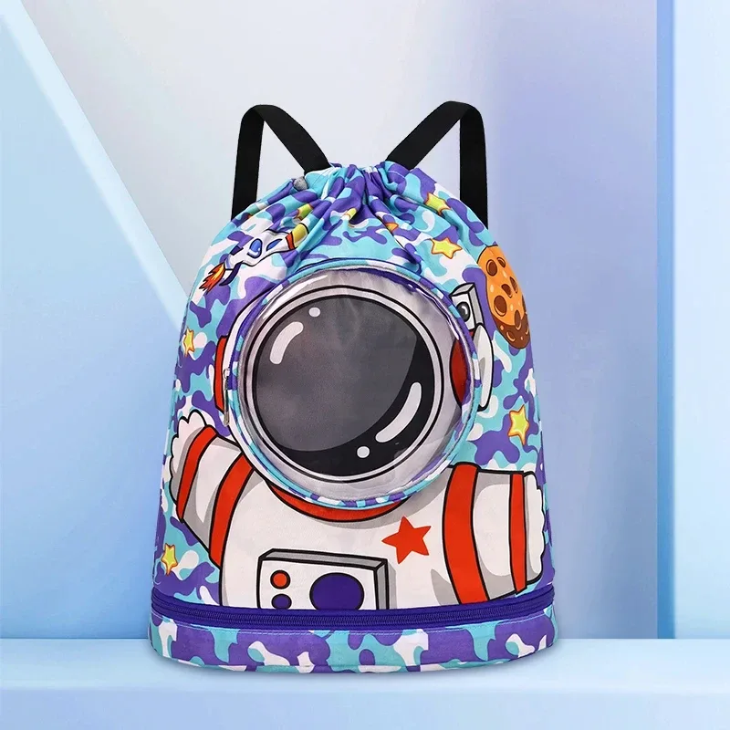 sac de natation de dessin animé étanche pour enfants, support pour vêtements secs pour femmes avec chaussures, stockage de lunettes, poudres, sac à dos de sport de piscine