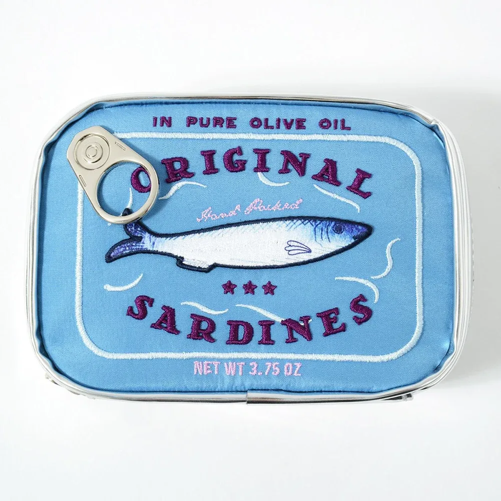 sac de rangement de style sardines en conserve, sac de voyage de bain mignon, créatif, portable, mode, fermeture éclair, multifonction, doux, week-end, vacances