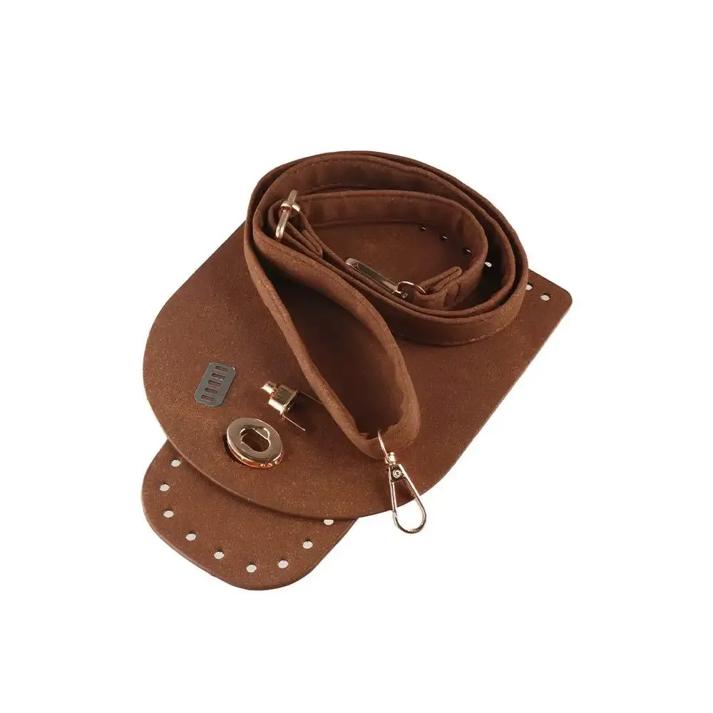 Lot de 3 pièces : Sangle de sac à bandoulière en cuir couleur unie, fond de sac en PU de remplacement, accessoires de sac DIY, accessoires de quincaillerie faits main