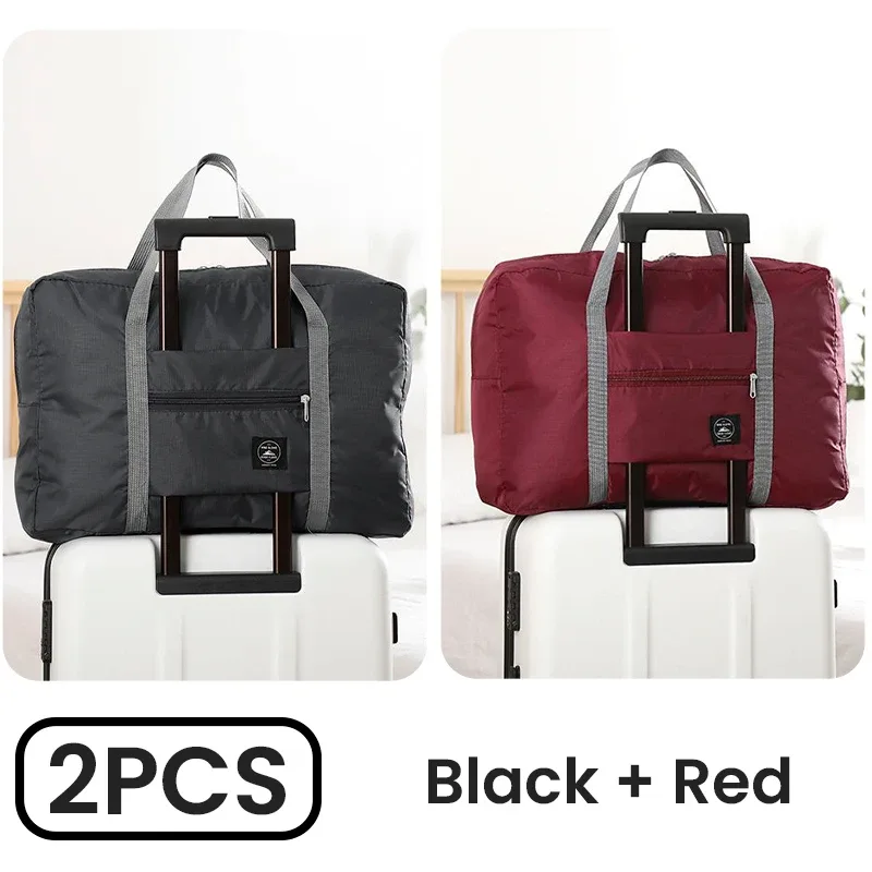 lot de 2 sacs de voyage pliables pour compagnie aériennes, sac à main pour week-end, fourre-tout d'hôpital de nuit, sac de sport pour femmes et hommes