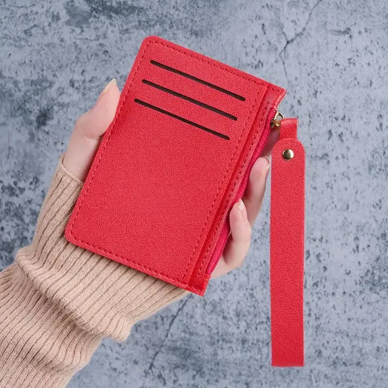 mini porte-cartes à fermeture éclair, porte-monnaie mince pour cartes d'identité, organisateur de cartes de crédit, petit porte-monnaie portable ultra-fin et court pour hommes, noir, 1 pièce