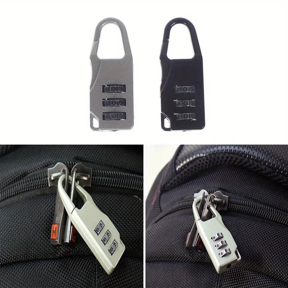 lot de 5 mini cadenas de voyage en alliage d'aluminium, ensemble de serrures à bagages avec code à combinaison