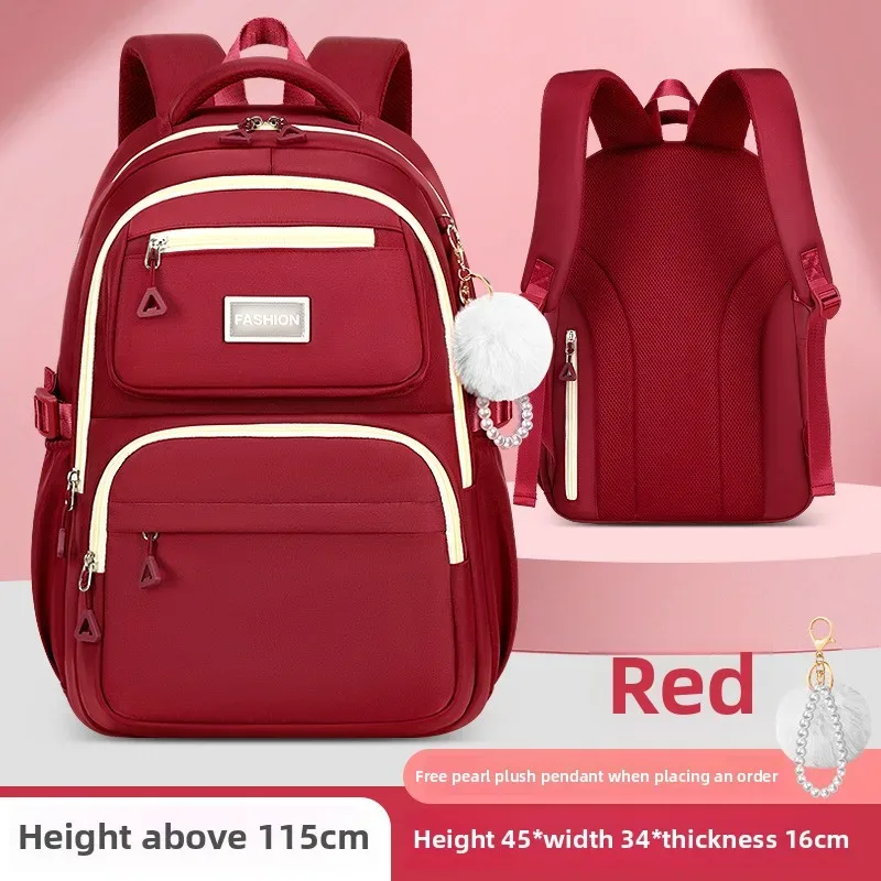 sac à dos d'école avec pendentif en perles pour filles, sac à dos imperméable en nylon pour adolescents, sac à dos de voyage pour femmes, sacs kawaii