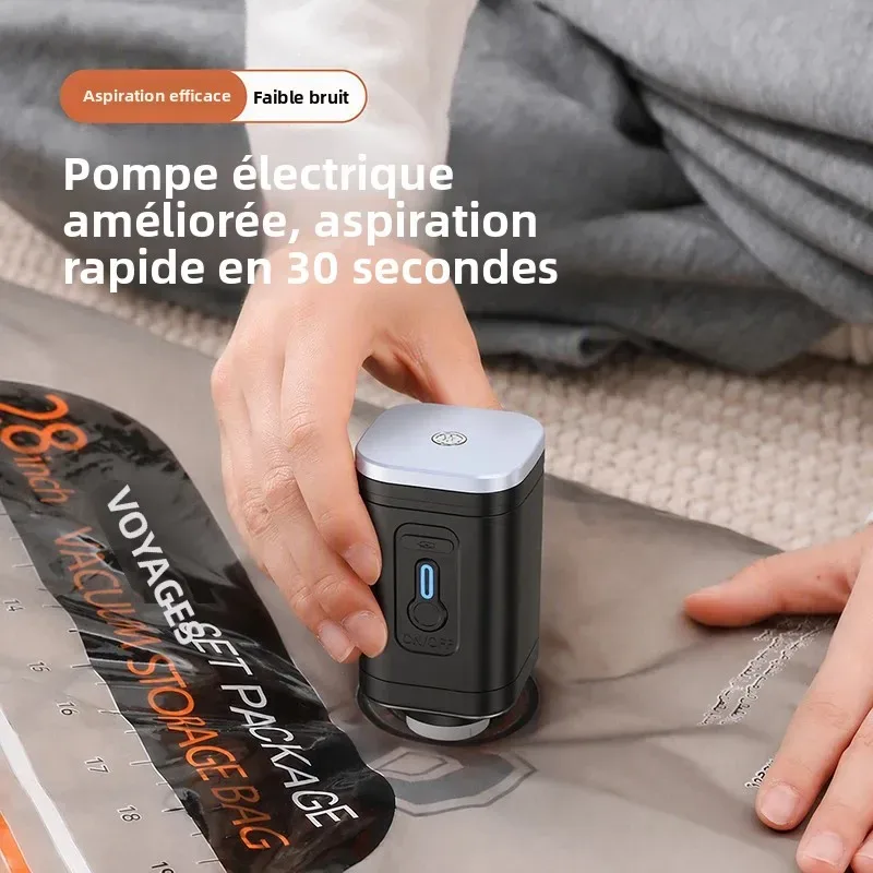 sacs vide compression valise voyage pompe electrique kit, 3 tailles bagages vetements armoire placard organisateur rangement grande capacite anti moisi portatif compact accessoires maison protection reutilisable