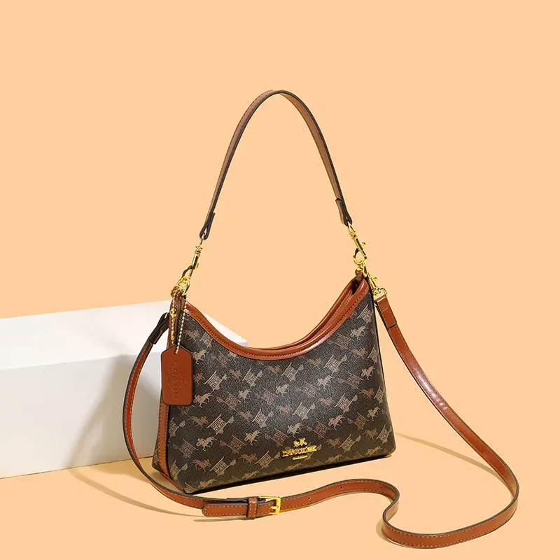 sac à bandoulière de style français à imprimé floral tendance, grande capacité, sac à main pour femme, matériau pu, sac à bandoulière rétro