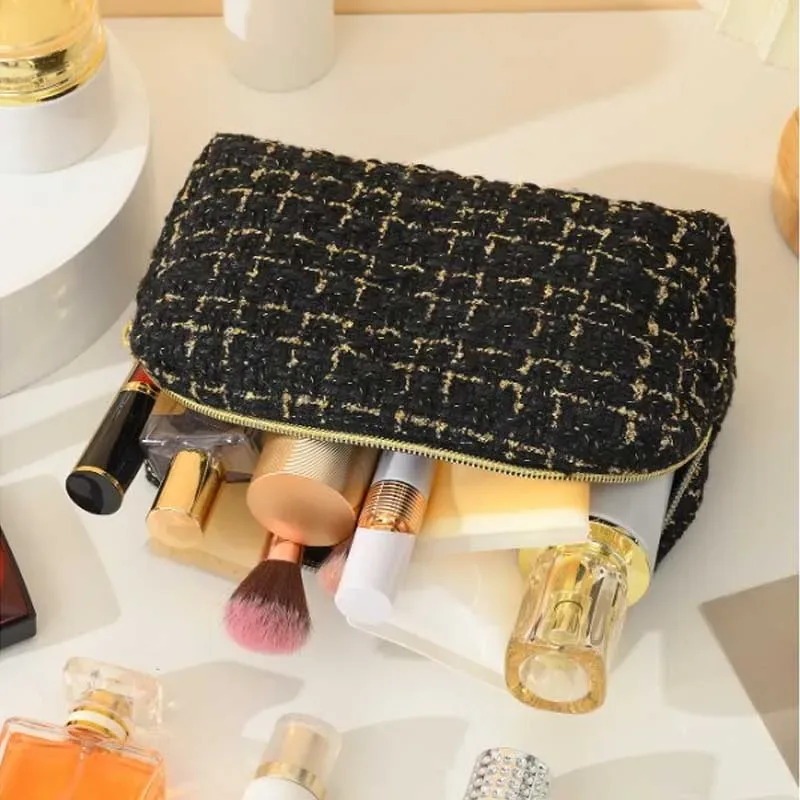 pochette de maquillage pour femmes, sac de rangement de cosmétiques, grande capacité, sac de rangement de produits de toilette de voyage portable, trousse à crayons pour étudiants
