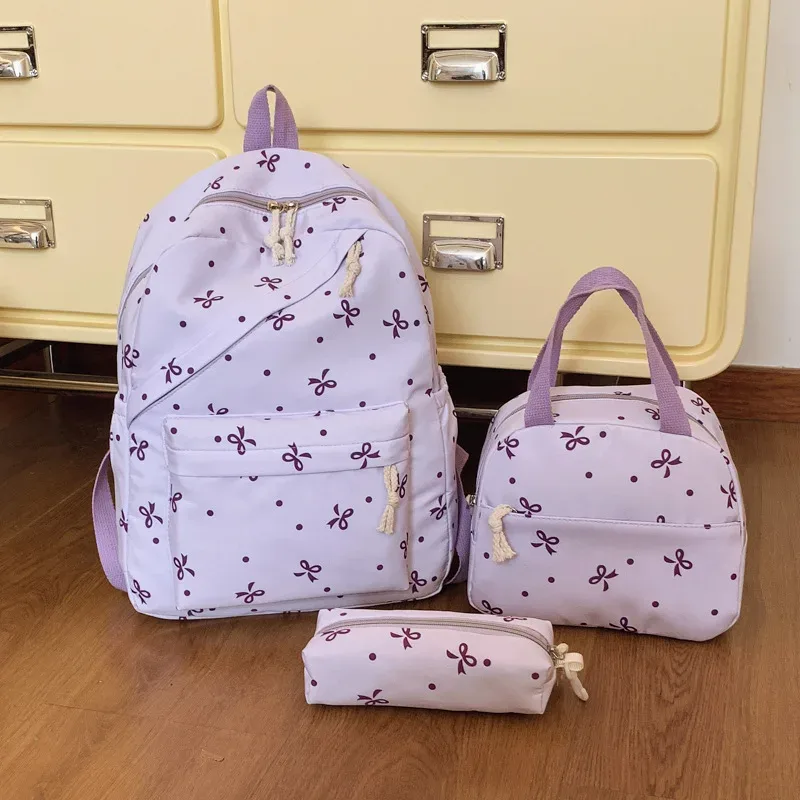 ensemble de 3 sacs à dos floraux pour la rentrée scolaire, légers, décontractés, pour voyages, école, étudiants, filles, femmes, imprimé papillon