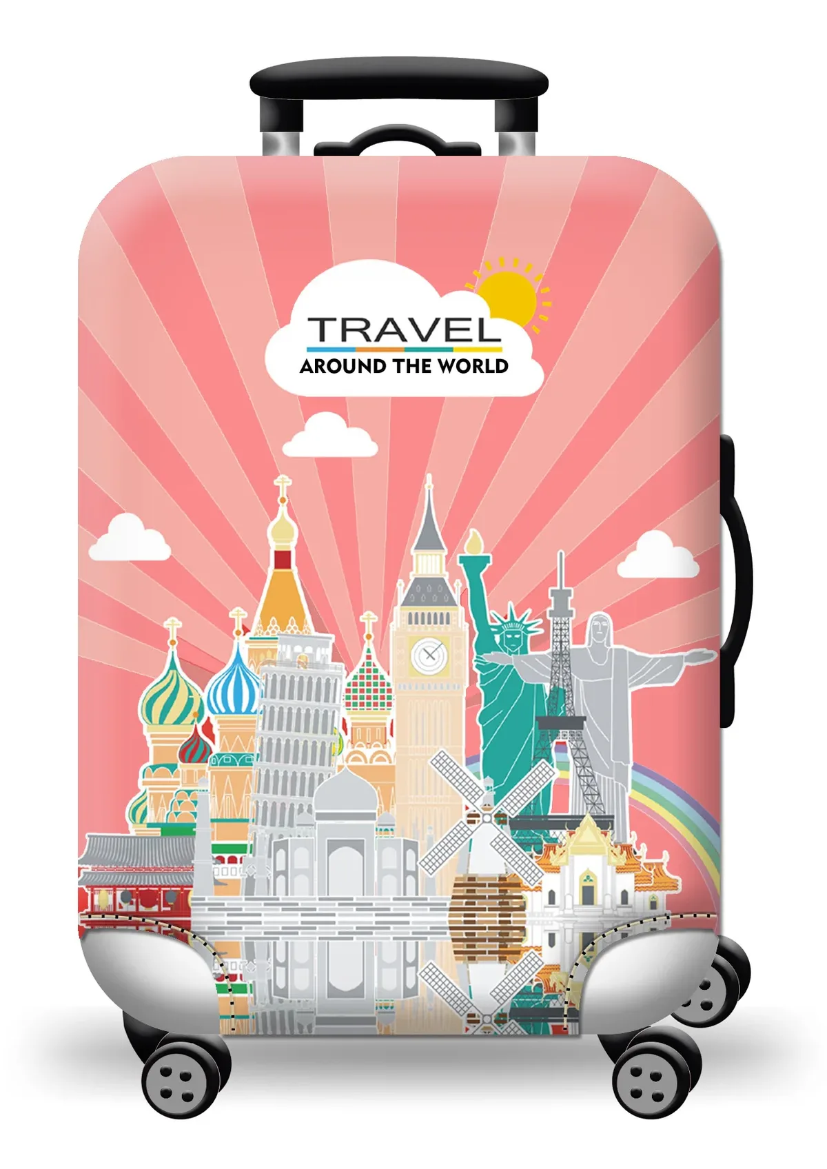 housse de protection pour bagages en tissu extensible, étui anti-poussière pour bagages, adapté à la valise de 18 à 32 pouces, organisateur de voyage